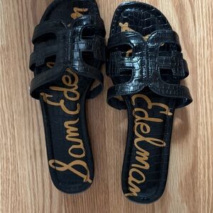 Sam Edelman Black Woven Slide Sandals